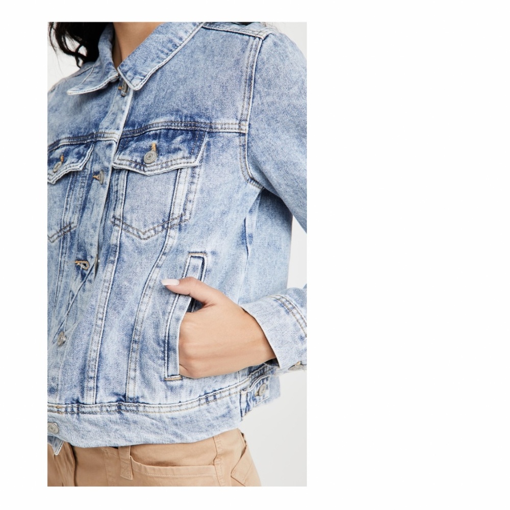 Free People Light Wash Denim Jean Jacket - Picture 3 of 15